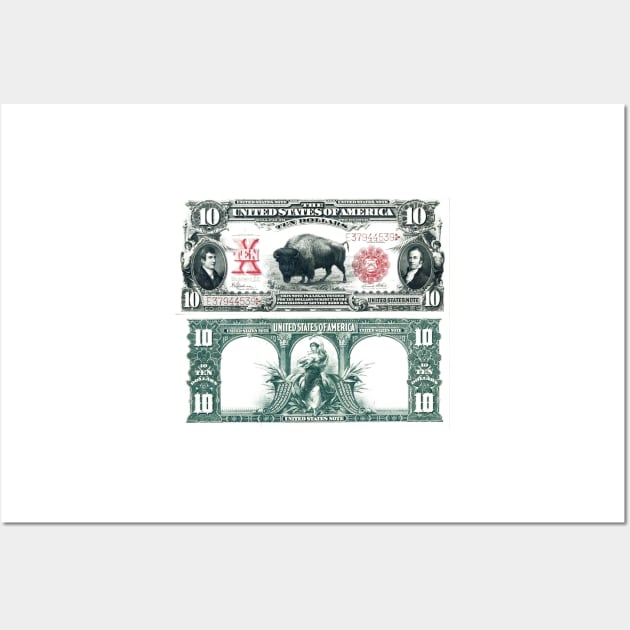 10 Dollar Bill 1901 Wall Art by JonHerrera